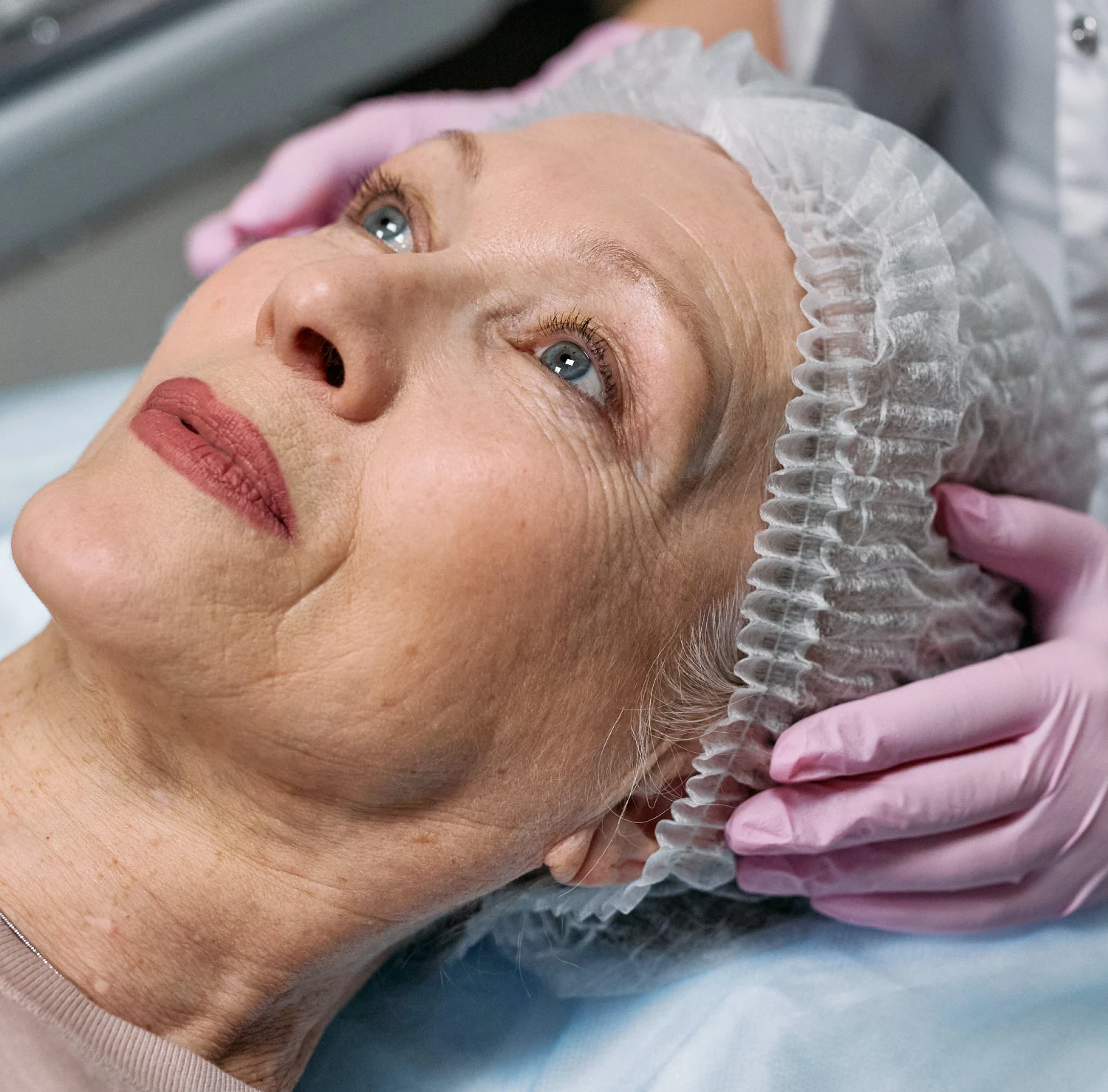 a woman preparing for a Botox procedure